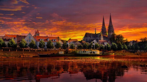 regensburg germany sunset cityscape 79266 3840x2160